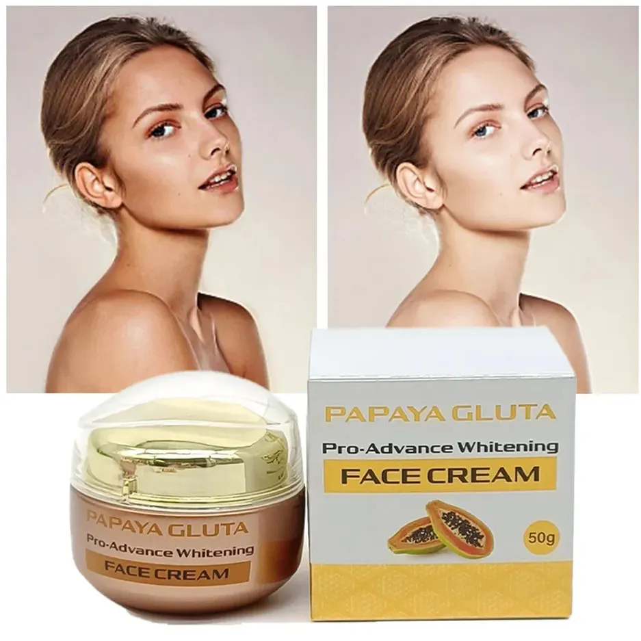 OEM Papaya cuidado corporal antienvejecimiento arrugas hidratante Facial Extra fuerte blanqueamiento venta al por mayor crema blanqueadora Facial para piel oscura