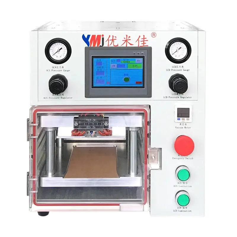 YMJ-TH-40 miglior laminatore per tutti i modelli 7 pollici schermo LCD vetro OCA colla sottovuoto macchina per laminazione YMJ OCA macchina