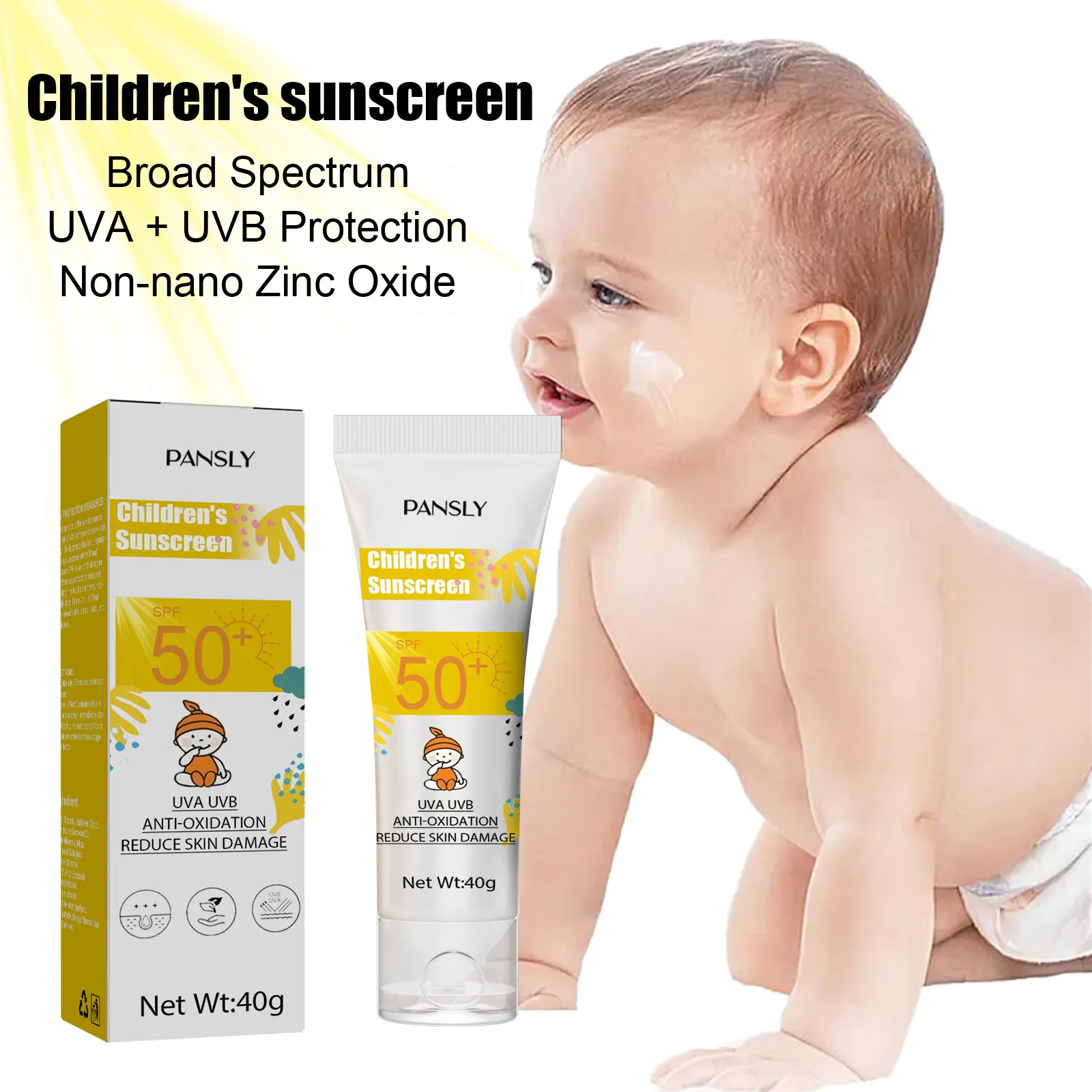 Protezione UV solare per bambini OEM tutta la protezione solare minerale per bambini all'ossido di pelle naturale per bambini