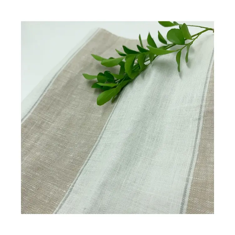 Wholesale linen fabric manufacturer durable 100% linen yarn dyed fabric with high quality for bedding set
