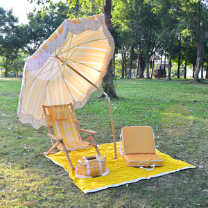 Parasol de lujo para exteriores, sombrilla de playa de algodón de madera con borlas, fabricante personalizado, barato, venta al por mayor - Product Image 6