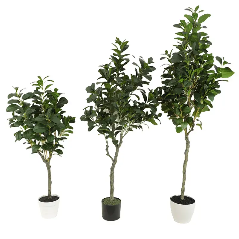 Commercio all'ingrosso foglia di fagiolo albero palma Bonsai giardino Ficus albero verde decorazione della casa simulazione albero di foglie di fagiolo artificiale