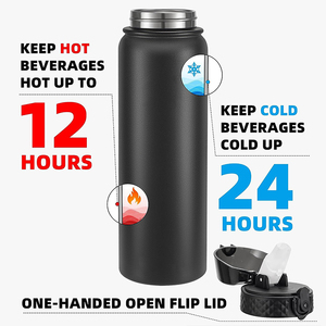 Bán buôn Quà tặng khuyến mãi 32oz cách điện bằng thép không gỉ chai nước thể thao với <span class=keywords><strong>strawa</strong></span> Nắp - Product Image 4