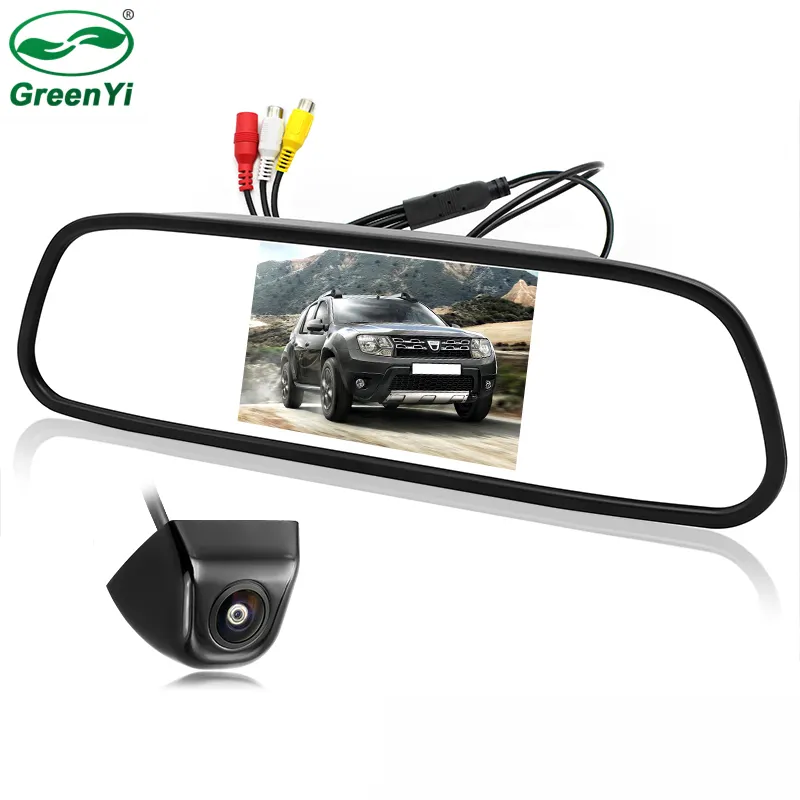 GreenYi 5 inch AHD Car Mirror Monitor 1280*720P High Definition Vehicle Backup Reverse Camera 170 Degree Starlight Night Vision