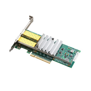Intel 82599 X520 DA2 10GデュアルポートE10G42BTDABLK2x SFP光ファイバーネットワークカードアダプター (サーバー用) - Product Image 1