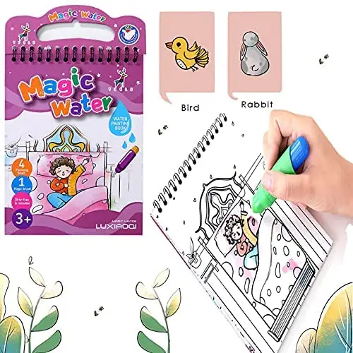 Toptan çocuklar Doodle öğrenme Graffiti çizim yeniden kullanılabilir kitap yazma Doodle kitap sihirli kalem ile sihirli su boyama kitabı çocuklar