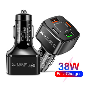 New Portable <strong>38W</strong> 4 in 1 Usb C PD Car <strong>Charger</strong> 4 Ports Fast Charging Quick Charge Type C Adapter for iPhone Xiaomi Samsung - Product Image 2