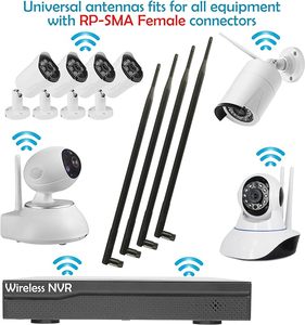 Universal 9dBi <strong>Wi</strong>-<strong>Fi</strong> 2.4G <strong>5GHz</strong> Dual-Band RP-SMA Male Antenna Extension for IP Wireless Security Camera Router - Product Image 4