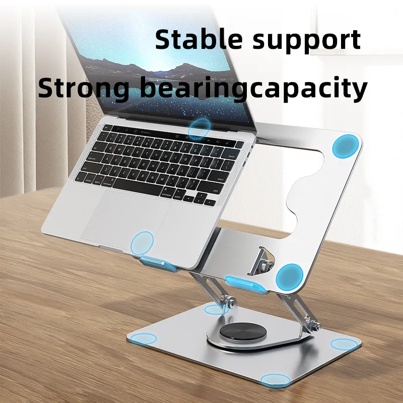 Présentoir rotatif pour ordinateur portable support de bureau en acier au carbone réglable en hauteur pour tablette pc