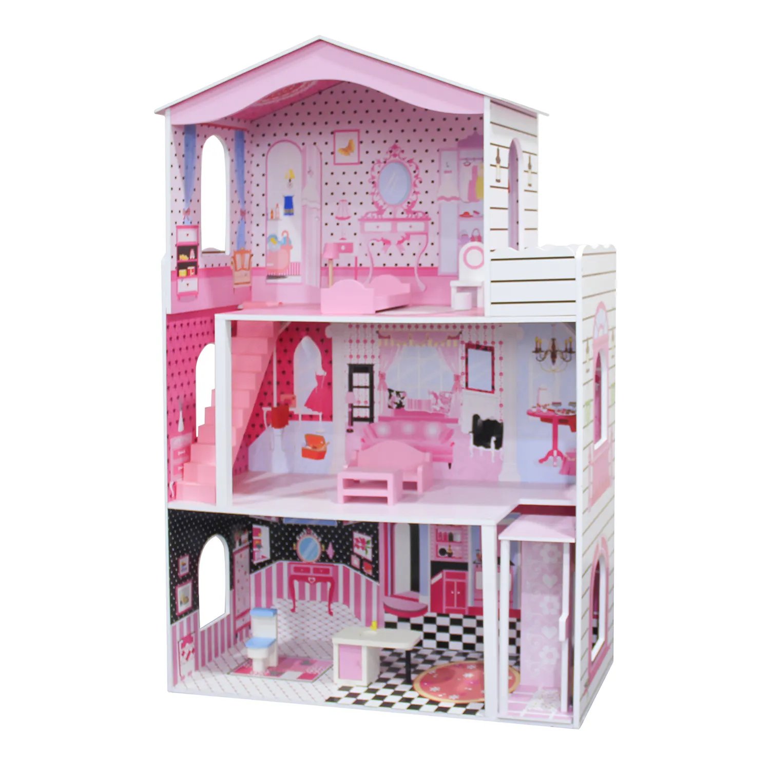 Brand New Grote Maat Monteren Gemakkelijk Poppenhuis Accessoires Houten Meubels Poppenhuis Speelgoed Voor Kinderen Meisjes