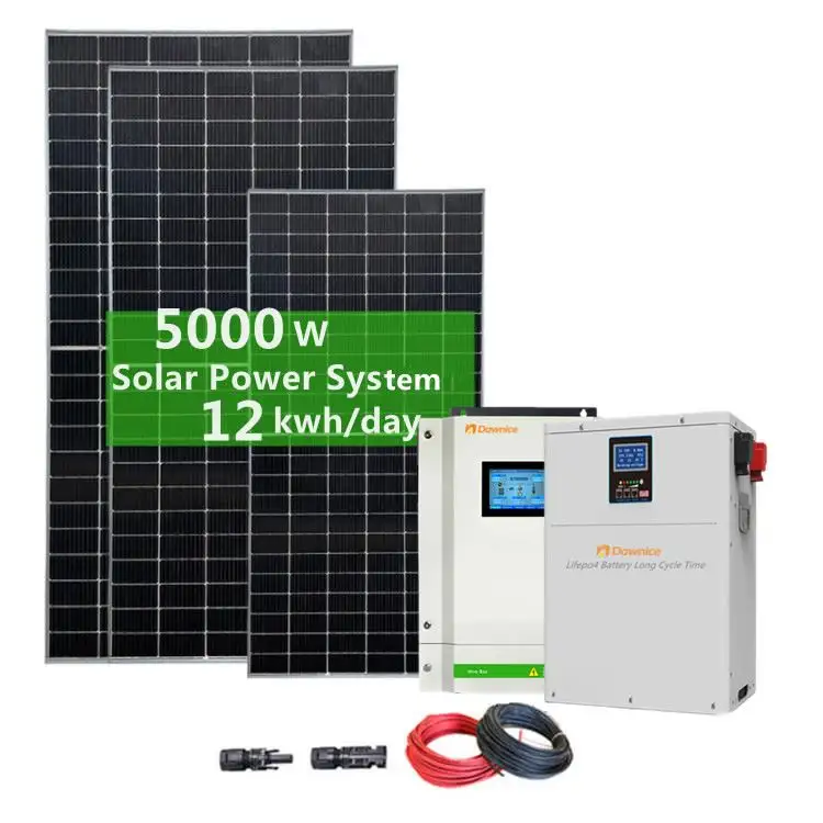 Kit Panel surya 3000W 10000w, Generator daya 5kW 15kW off Grid 10KW sistem energi surya rumah