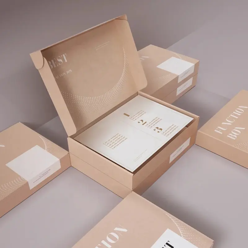 KinSun gratis sampel pakaian pengiriman kotak surat kustom Logo dicetak pengiriman bergelombang kotak kemasan lipat kotak kertas Kraft