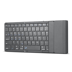 El más nuevo teclado portátil inalámbrico mini plegable recargable con Mouse touchpad computadora portátil PC USB tipo-c ratones de diente azul - Product Image 1