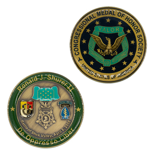 Metallic Stamping Exclusive Gift Coin <strong>Oil</strong> Filling Commemorative 3D Enamel Metal Challenge Coin with Box - Product Image 1