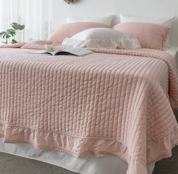 Lüks pamuklu kumaş yatak örtüleri kapitone 200*230cm yatak ışığı ağırlık yatak örtüleri battaniyeler
