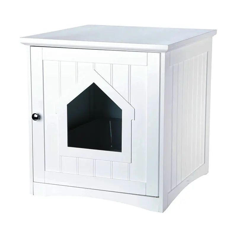 Gabinete de madera para gatos de interior cómodo transpirable resistente casa para perros perrera