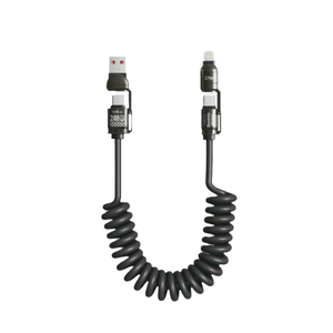 สายชาร์จ200ซม. 240W USB A USB ไปยัง Type-C สายชาร์จเร็ว2 IN 2สปริงสายเคเบิลข้อมูล4 in 1สำหรับโทรศัพท์ที่ใช้บนรถ - Product Image 1