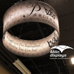 Biểu Ngữ Treo Hình Tròn Bằng Vải Triển Lãm Bảng Treo Trần Hình Tròn Cho Gian Hàng Triển Lãm Thương Mại - Product Image 1