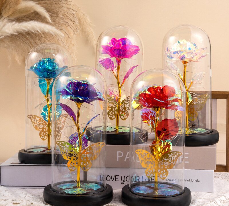 Mariposa + base de cubierta de plástico + luces caja negra