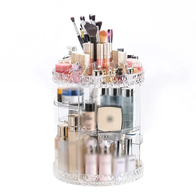 Choice Fun cosmetic beauty make up organizer Adjustable Multi-Function Acrylic Storage 360 Rotating Classic Makeup Organizer