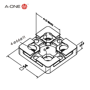 3R sistemi 3A-400008 ile uyumlu A-ONE referans elemanı 54*54 merkezleme plakası - Product Image 4
