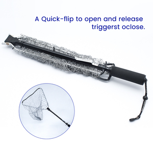 Multifunctional Aluminum Parts Light Weight 12KG Scale Knotted Nylon Net <strong>PVC</strong> Handle Landing Net with Lanyard and Buckle - Product Image 3