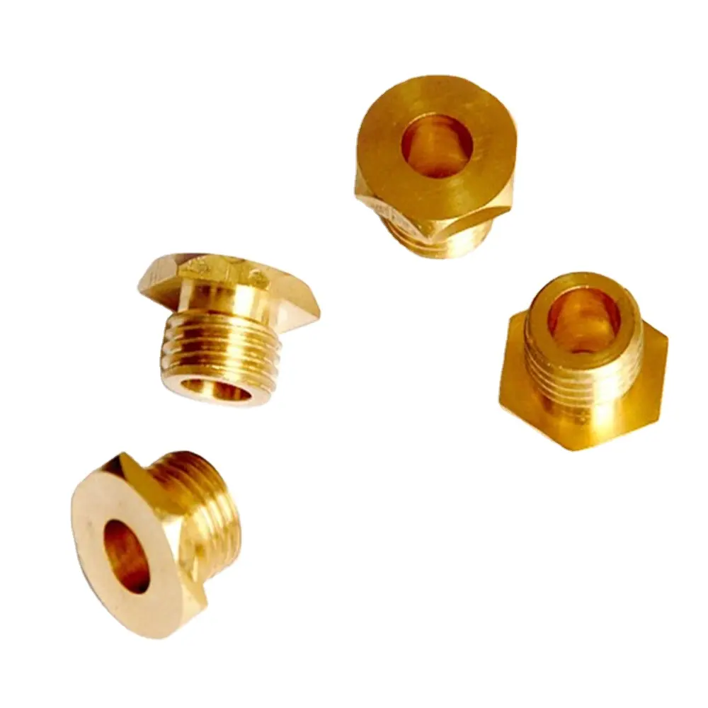 Peças de máquina de torneamento de bronze hex, feito na china, peças de torneamento de porca de inserção