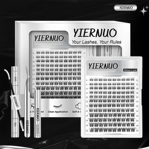 Doğal tarzı el yapımı yanlış kirpik Mix uzunluk sentetik elyaf bölümlenmiş önceden kesilmiş Diy küme kirpik uzantıları 12 satır fanlar - Product Image 6