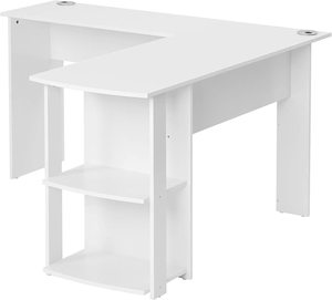 Escritorio de ordenador en forma de L de madera Simple convertible para estudio y uso en la oficina Mesa de escritura de estudio de PC con estantes de almacenamiento - Product Image 4