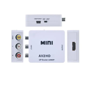 高质量高清1080P AV2HD视频转换器适配器AV Cvbs RCA 3RCA输入到高清电视输出视频转换器适配器开关盒