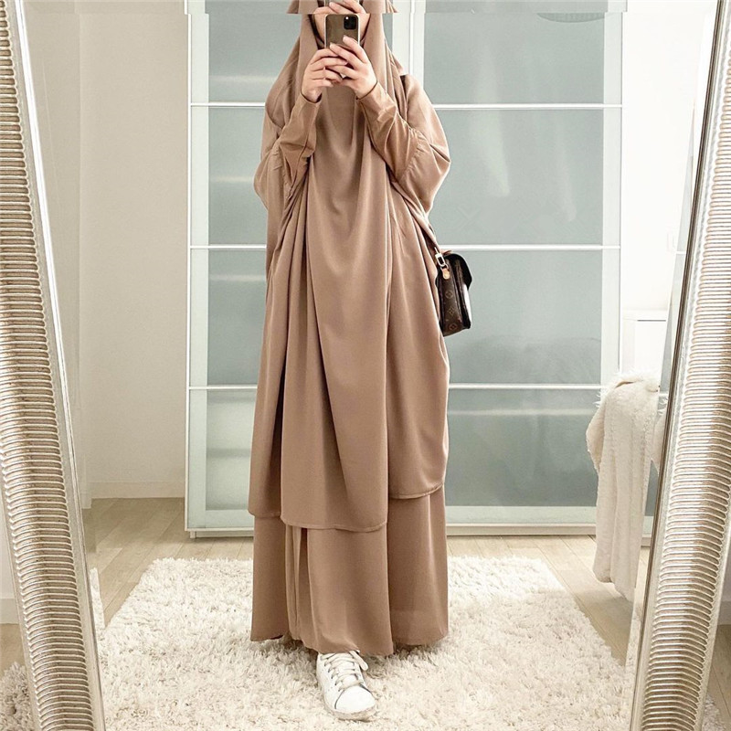 2021 Muslim Ramadan Abaya suit with hijab Islamic clothing Dubai abaya overhead long abaya with hijab