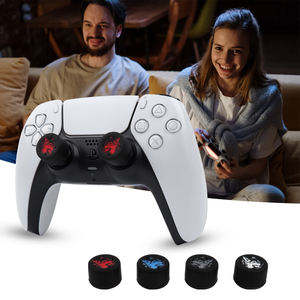 4 adet Wolf silikon Thumb çubuk kavrama koruyucu PS4/PS5/Xbox/anahtarı Pro denetleyici Joystick Analog sapları Gamepad aksesuarları - Product Image 1