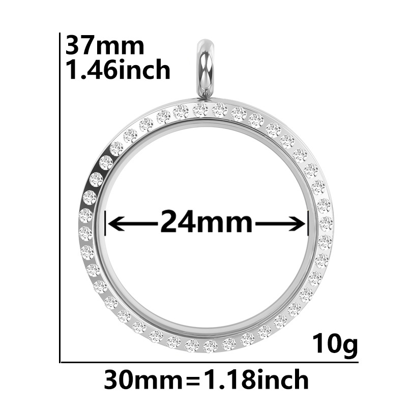 Zircon couleur acier 1,18 pouces