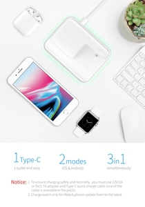 Kablosuz şarj 3 in 1 FCC 15W hızlı şarj standı Apple için İzle 5 4 3 Airpods Pro İstasyonu Dock iPhone 11 XS XR X 8 - Product Image 6