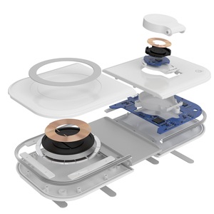 Katlanabilir şarj standı güç istasyonu 2 in 1 manyetik kablosuz şarj Pad 15W hızlı şarj Apple izle iPhone için LED ışık - Product Image 5