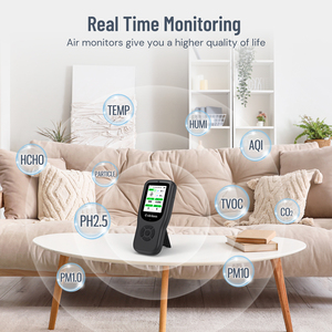 Lifepbasis 10 in 1เครื่องตรวจจับก๊าซ, เครื่องตรวจจับคุณภาพอากาศระบบ WiFi CO2 Hcho TVC - Product Image 4