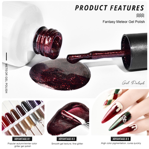 לק ג'ל נצנצים 15 מ\\\"ל של דרואי, מעצב צרפתי, ייבוש במנורת לד/UV, טבעוני, ידידותי לסביבה, ללא TPO וללא HEMA, לשימוש בסלון ציפורניים - Product Image 5