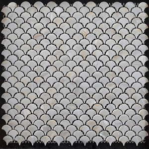 Wholesale Mother of Pearl <strong>Shell</strong> Fanshaped Iridescent River <strong>Shell</strong> Mosaic Tile for Kitchen Backsplash - Product Image 2