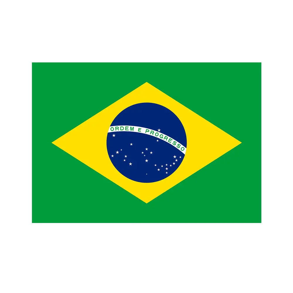 Flagnshow de gama alta impreso 3x5 pies 90x150cm bandera nacional de Brasil 100% poliéster