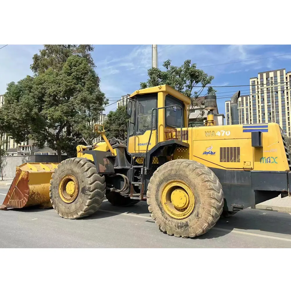 ประสิทธิภาพที่ดีญี่ปุ่นเดิมมือสอง Komatsu WA470 เครื่องจักรกลหนักใช้รถตักล้อยางสําหรับขาย