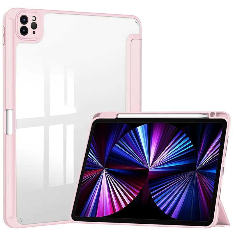 Acrylic Cover quay lại trường hợp chống sốc trong suốt cho Ipad không khí 4 5 10.9 trường hợp PU trường hợp