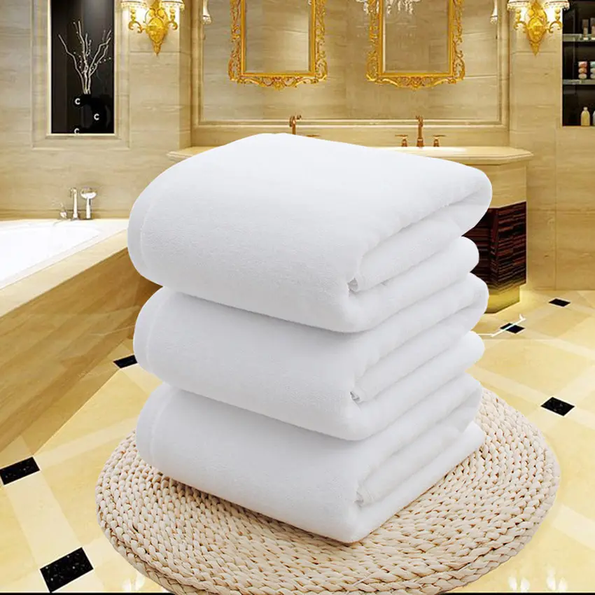 Asciugamano da bagno per hotel con viso in spugna bianca personalizzato in cotone 100% vendita calda