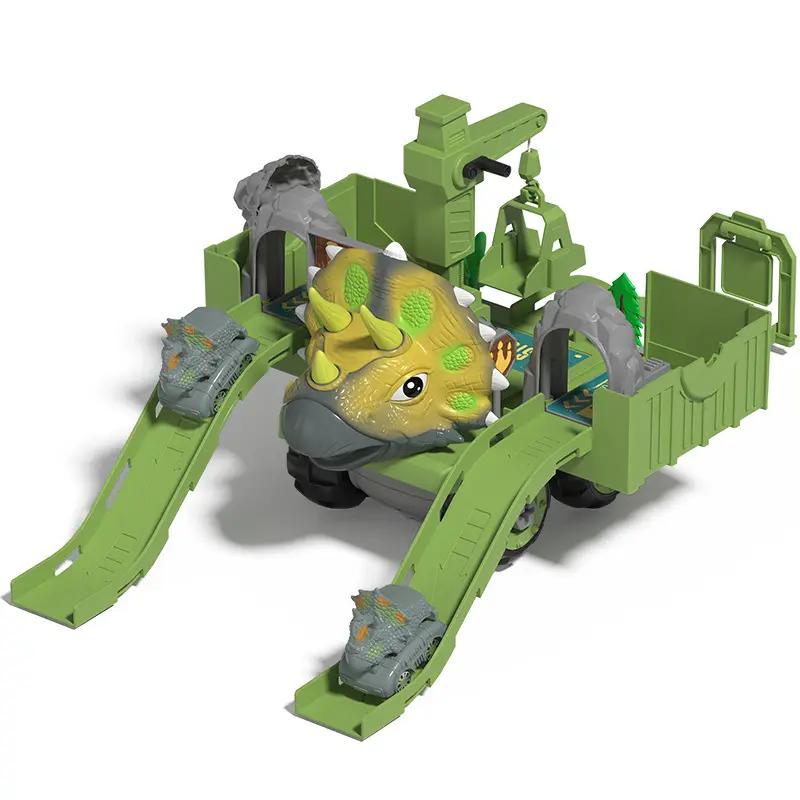 DIY desmontaje dinosaurio coche Tyrannosaurus Rex pista coche juguetes con pequeño coche modelo niños Juguetes