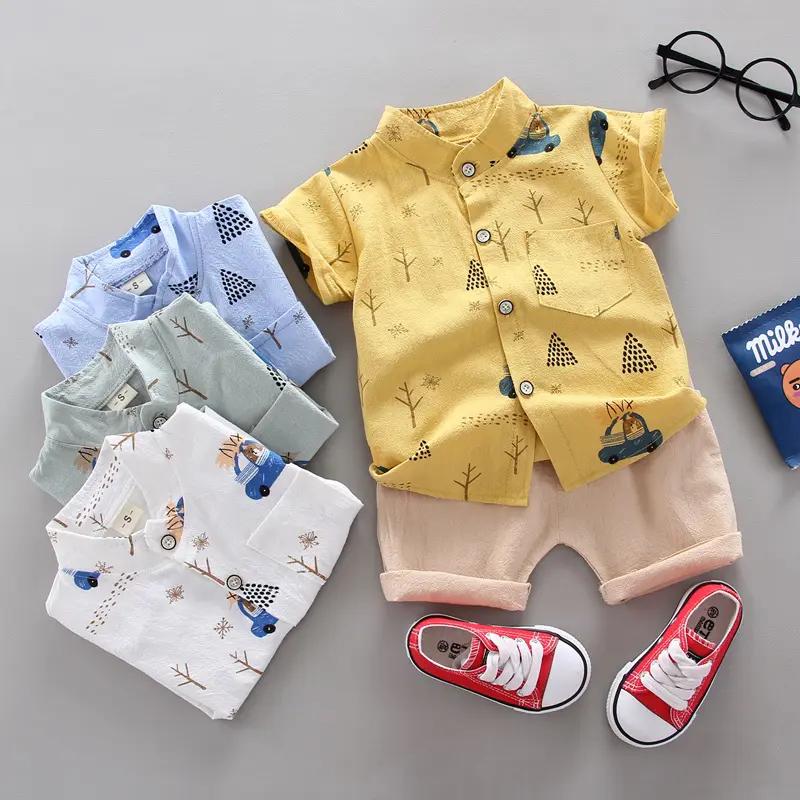 Moda Baby Boy's Suit Verão Casual Roupas Set Top Shorts 2PCS Baby Clothing Set para Meninos Ternos Infantis Roupas para crianças