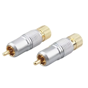 24K Glod Plated Extension <strong>Wire</strong> <strong>RCA</strong> Plug Batch <strong>Speaker</strong> Terminals Audio Adapter - Product Image 3