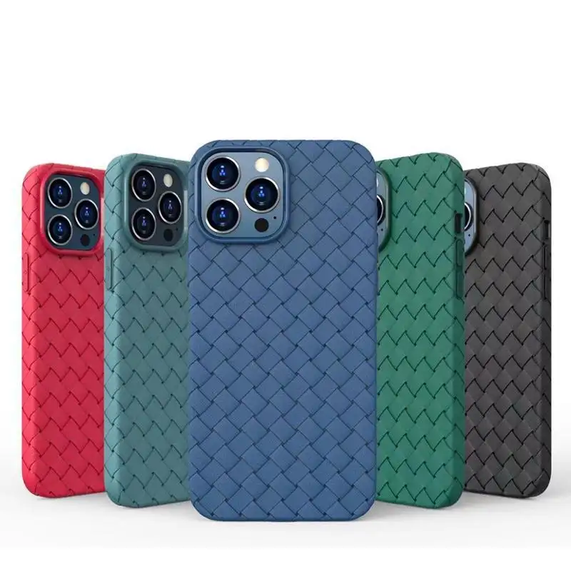 All-inclusive Woven Pattern Atmungsaktive Kühlung Soft Gel TPU Handy hülle für Iphone 14 Pro Max Protect Back Cover