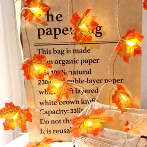 Artificial Maple Decor Fall Craft Leaves Wedding Autumn Thanksgiving Decoration Table <strong>Scatter</strong> Leaves Led String <strong>Light</strong> - Product Image 2