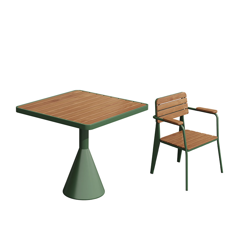 Green square table-4 chair-60cm diameter