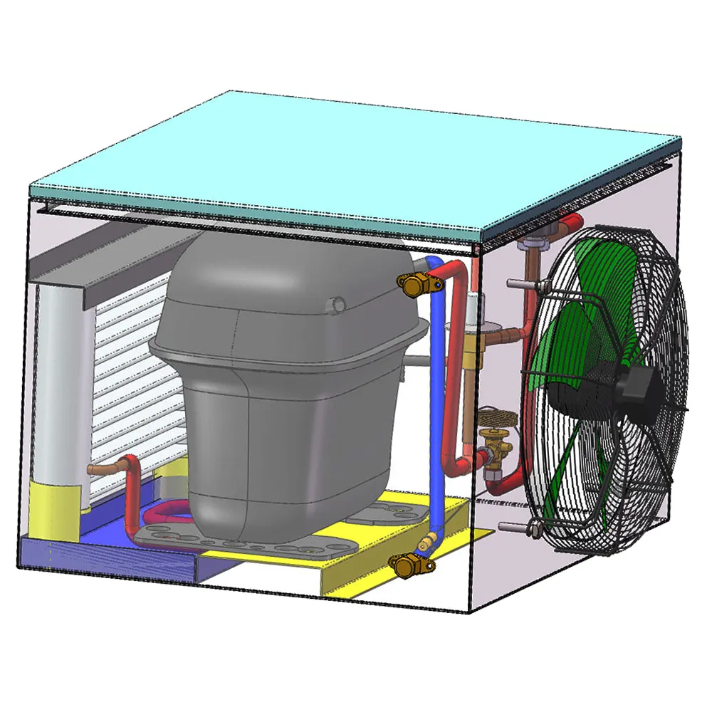 L'unité de condensation refroidie par air de 8cc/rev peut être fournie dans différents réfrigérants, tels que R290, R404a, R134a, R22, R23, R170, etc.