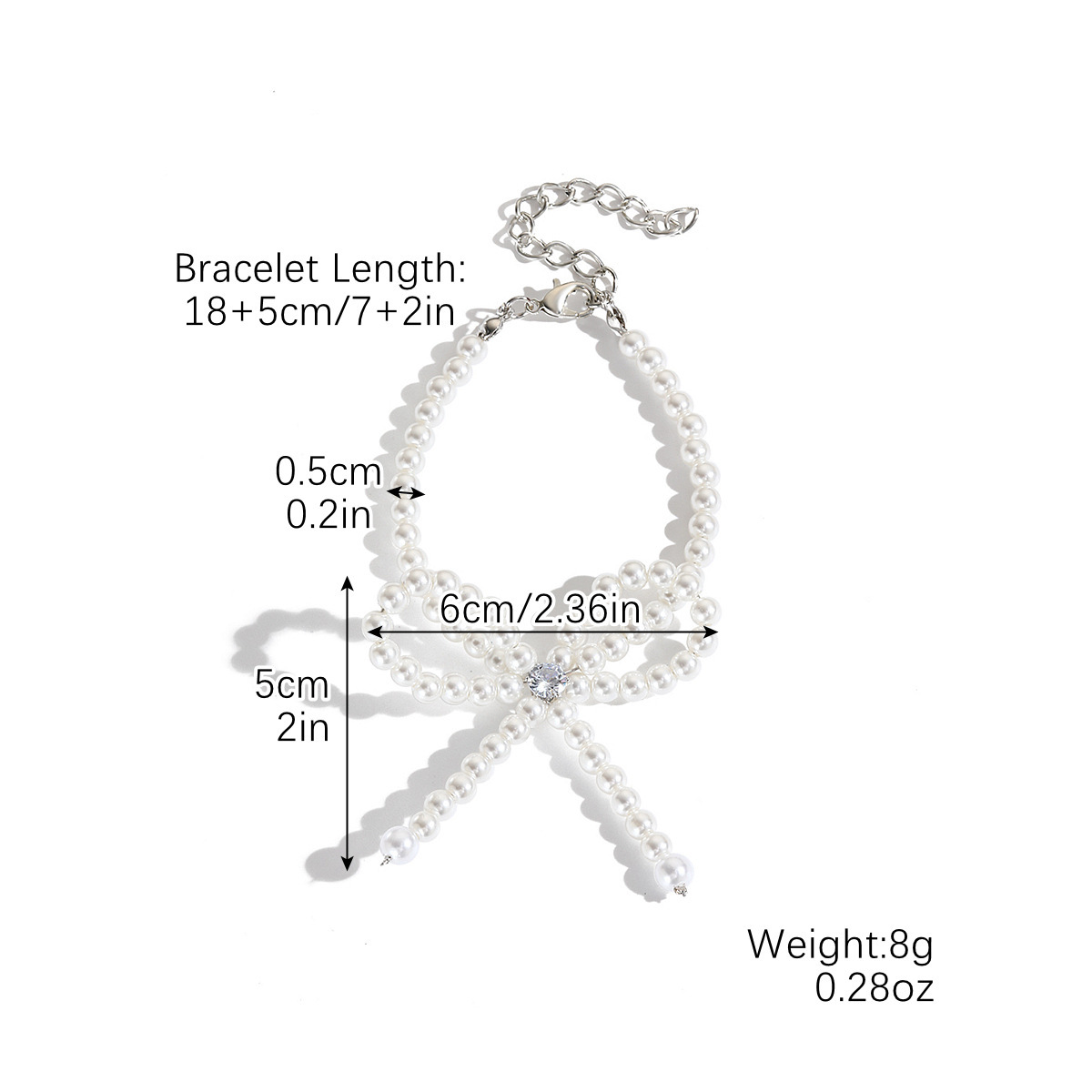 Bracelet de perles de zircon S2404-19